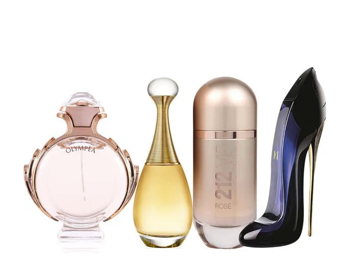 Kit 4 perfumes - Olympya + Jador + 212rose + Goodgirl - Loja Frencci