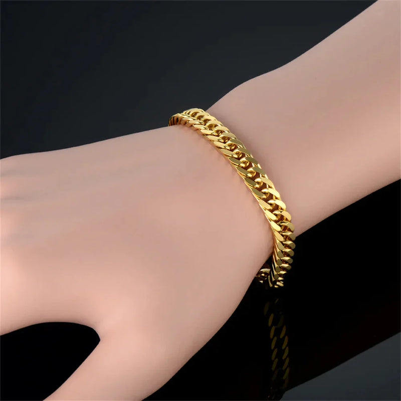 Pulseira Masculina Banhada a Ouro 18k